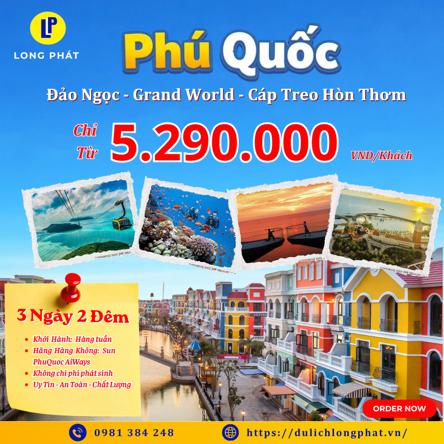 Tour Phú Quốc:  ĐẢO NGỌC PHÚ QUỐC GRAND WORLD - CÂU CÁ LẶN NGẮM SAN HÔ